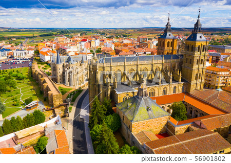 Aerial view of Astorga, Spain Aerial view of Astorga, Spain 56901802