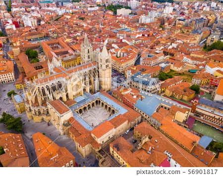 Aerial view of Leon cityscape Aerial view of Leon cityscape 56901817