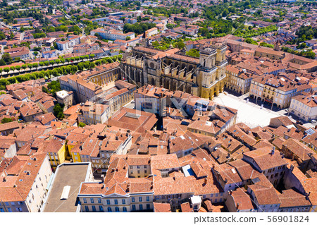 Aerial view of Auch with Cathedral Aerial view of Auch with Cathedral 56901824