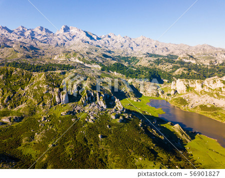 Beautiful landscape and lakes of Covadonga, Peaks of Europe Beautiful landscape and lakes of Covadonga, Peaks of Europe 56901827