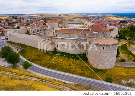 Aerial view of Cuellar Castle in Segovia Province, Leon, Spain Aerial view of Cuellar Castle in Segovia Province, Leon, Spain 56901891