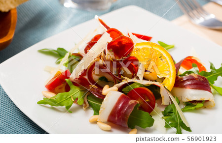 Salad of duck ham with vegetables Salad of duck ham with vegetables 56901923