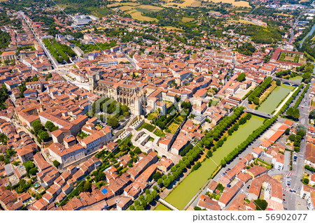 Aerial view on the city Auch. France Aerial view on the city Auch. France 56902077