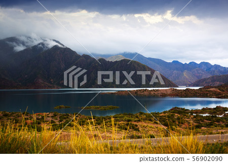 Lake near Potrerillos, RN 7, Andes, Argentina 56902090