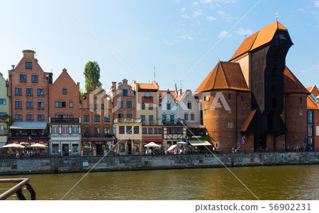 Beautiful day of Motlawa river embankment in historical part of Gdansk Beautiful day of Motlawa river embankment in historical part of Gdansk 56902231