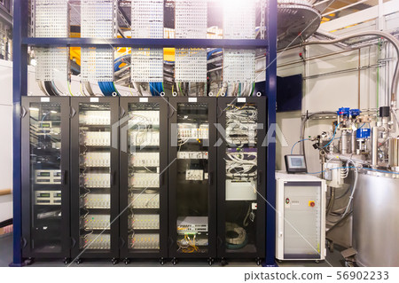 Server room with telecommunication racks Server room with telecommunication racks 56902233