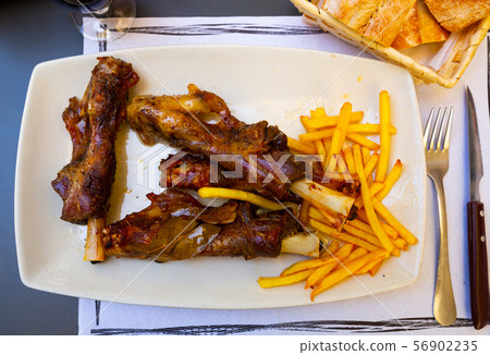 Lamb meat baked in oven 56902235