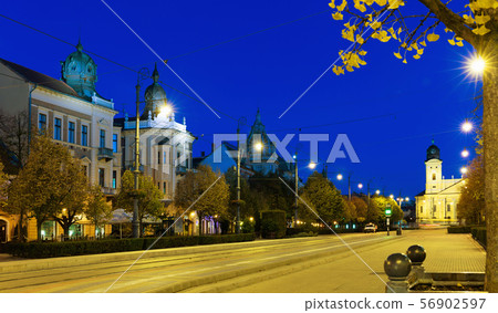Debrecen Great Protestant Church at night 56902597