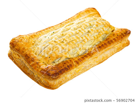 Puff pastry pie with salmon 56902704