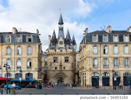 Porte Cailhau is medieval city gate in the heart of Bordeaux. France 56903260