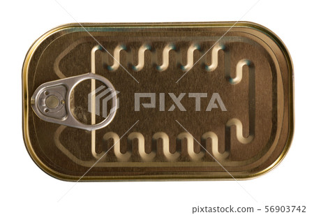 Bronze in can with ring pull, top view of packaging collection Bronze in can with ring pull, top view of packaging collection 56903742