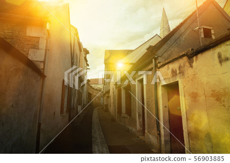 Narrow streets of Auxerre, France 56903885