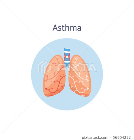 Medical icon of human asthma with lungs. Medical icon of human asthma with lungs. 56904232