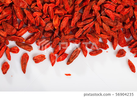 Вried goji berries on white background 56904235