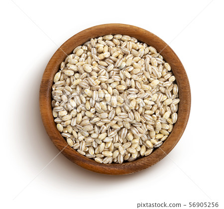 Pearl barley isolated on white background, top view 56905256