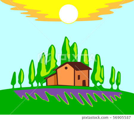 House Of The Rising Sun. House With Trees Logo. House Of The Rising Sun. House With Trees Logo. 56905587