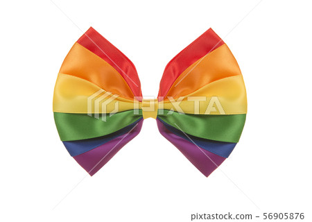 Colorful rainbow hair bow or bow tie isolated 56905876