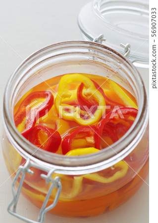 Pickles using color peppers and paprika 56907033