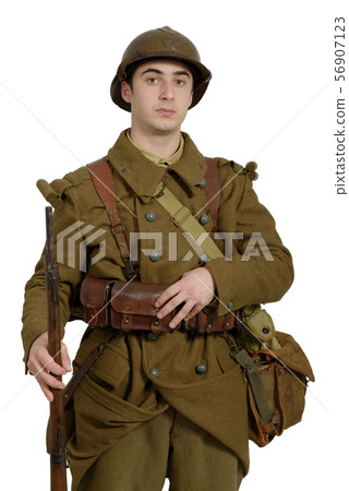 French soldier in 1940's uniform French soldier in 1940's uniform 56907123