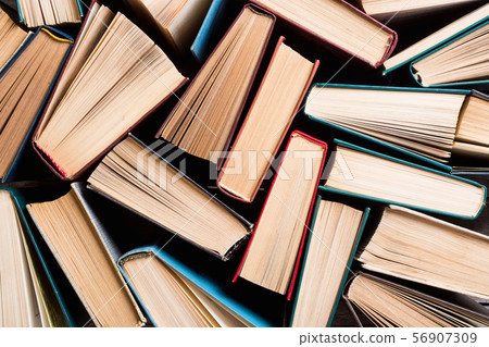 Collection of old books in library Collection of old books in library 56907309