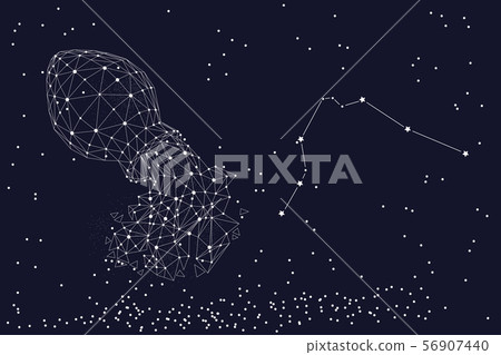 Zodiac sign Aquarius. The symbol of the astrological horoscope. Horizontal banner. Zodiac sign Aquarius. The symbol of the astrological horoscope. Horizontal banner. 56907440