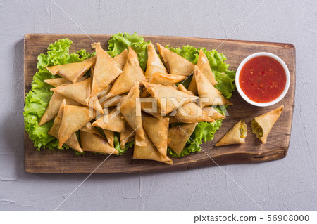 Traditional asian vegetarian food samosa 56908000