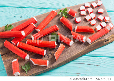 Crab sticks from fish protein Crab sticks from fish protein 56908045