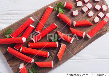 Crab sticks from fish protein Crab sticks from fish protein 56908047