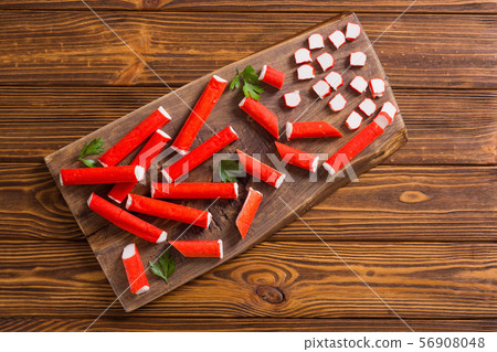 Crab sticks from fish protein Crab sticks from fish protein 56908048