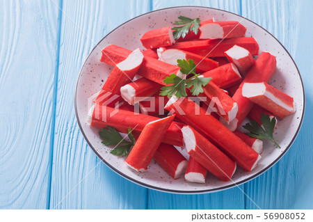 Crab sticks from fish protein Crab sticks from fish protein 56908052