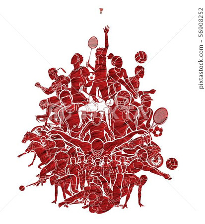 Sport Players, Different sports cartoon graphic vector. 56908252