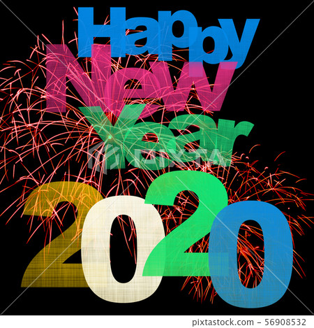 Happy New Year Celebration Text with Festive 56908532