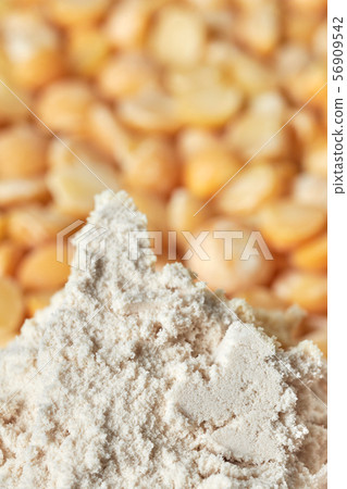 Close up picture of pea protein powder 56909542