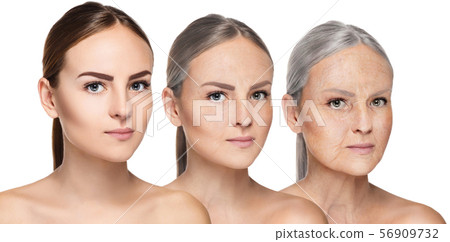 Beautiful female face, concept of skincare and lifting 56909732