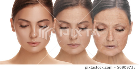 Beautiful female face, concept of skincare and lifting 56909733