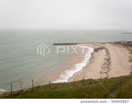 Heligoland on a windy, rainy day 56909987
