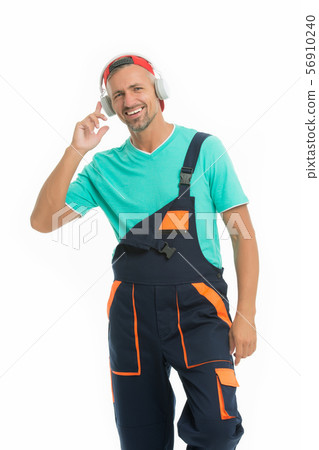 Start working day with song. Enjoying audio book. 56910240