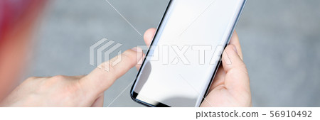 Hipster on white backdrop. Space background 56910492