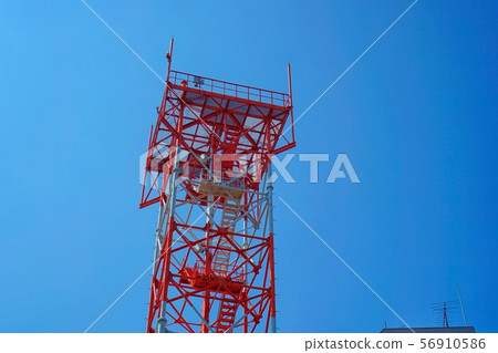 Antenna tower in the harbor Antenna tower in the harbor 56910586