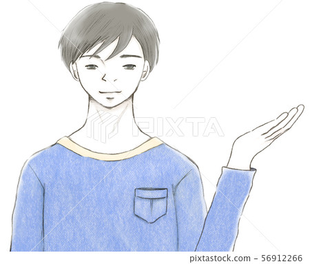 Hold out your left hand_Male B - Stock Illustration [56912266] - PIXTA