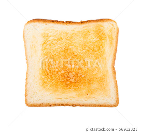 top view of slice of toasted bread isolated 56912323