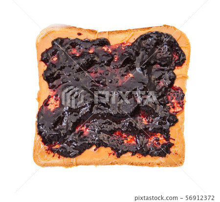 open sandwich with toast and peanut butter and jam open sandwich with toast and peanut butter and jam 56912372