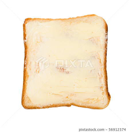 open sandwich with toast and butter isolated 56912374