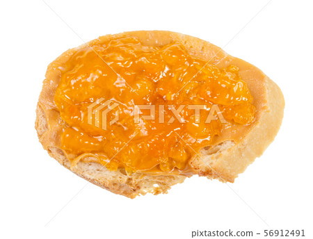 open sandwich with fresh bread and apricot jelly open sandwich with fresh bread and apricot jelly 56912491