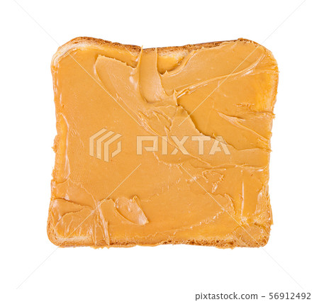 open sandwich with toast and peanut butter 56912492