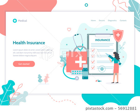Health Insurance Web Banner Stock Illustration 56912881 Pixta