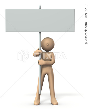 Character holding a sign 56913492