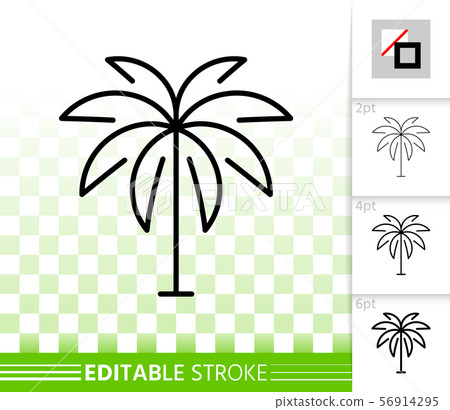 Geometric palm tree simple black line vector icon Geometric palm tree simple black line vector icon 56914295