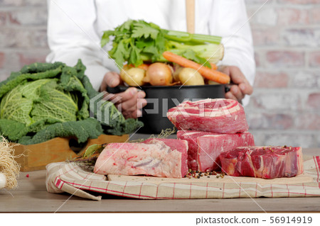 Beef and vegetables for the preparation of Beef and vegetables for the preparation of 56914919