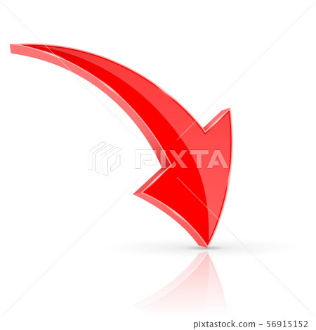 Down 3d arrow. Red sign with reflection Down 3d arrow. Red sign with reflection 56915152